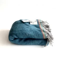 McNutt Sea Blue Mini Blanket - Handmade In Donegal Ireland