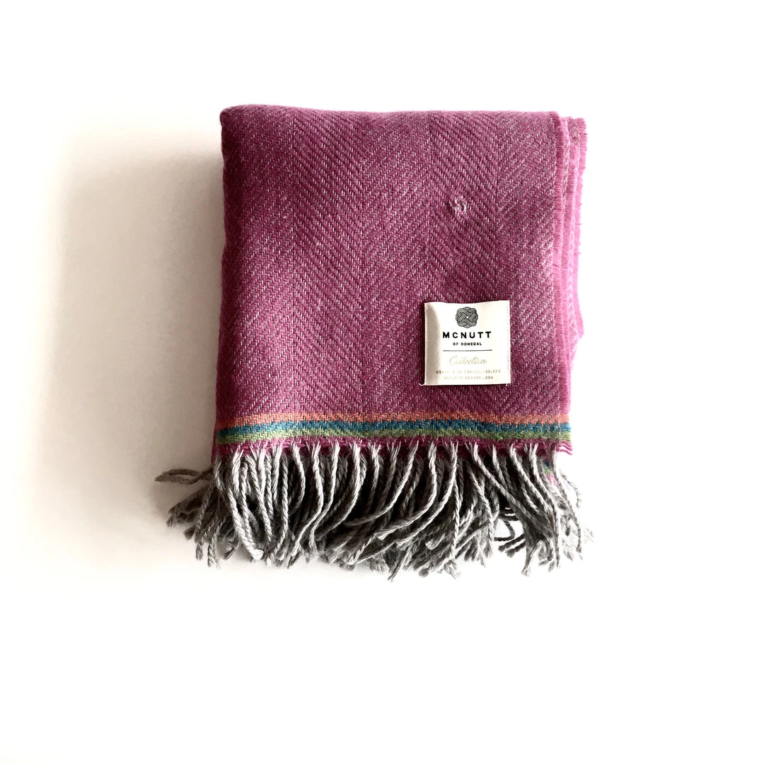 McNutt Rose Pink Mini Blanket - Handmade In Donegal Ireland Clothing Brands