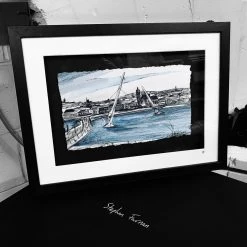 Stephen Farnan Studio THE PEACE BRIDGE, DERRY - River Foyle Walled City County Derry By Stephen Farnan
