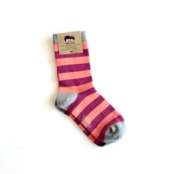 Polly & Andy Baby PINK ORANGE STRIPED SOCKS - Bamboo Socks Made In Ireland