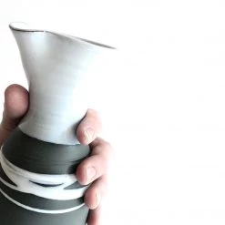 Paul Maloney CARAFE - Beautiful Handmade Irish Pottery - Black Stoneware With White Glaze All Pottery