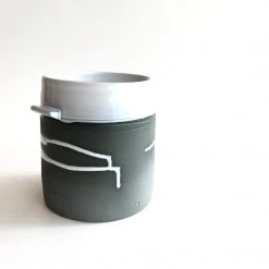 Paul Maloney WIDE UTENSIL JAR / VASE - Beautiful Handmade Irish Pottery - Black Stoneware With White Glaze All Pottery