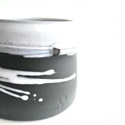 Paul Maloney RAMEKIN - Beautiful Handmade Irish Pottery - Black Stoneware With White Glaze