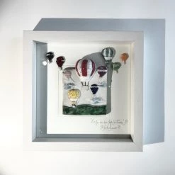 Rebeka Kahn Art Ceramic Wall Art HOT AIR BALLOON - Raku Ceramic Art By Rebeka Kahn