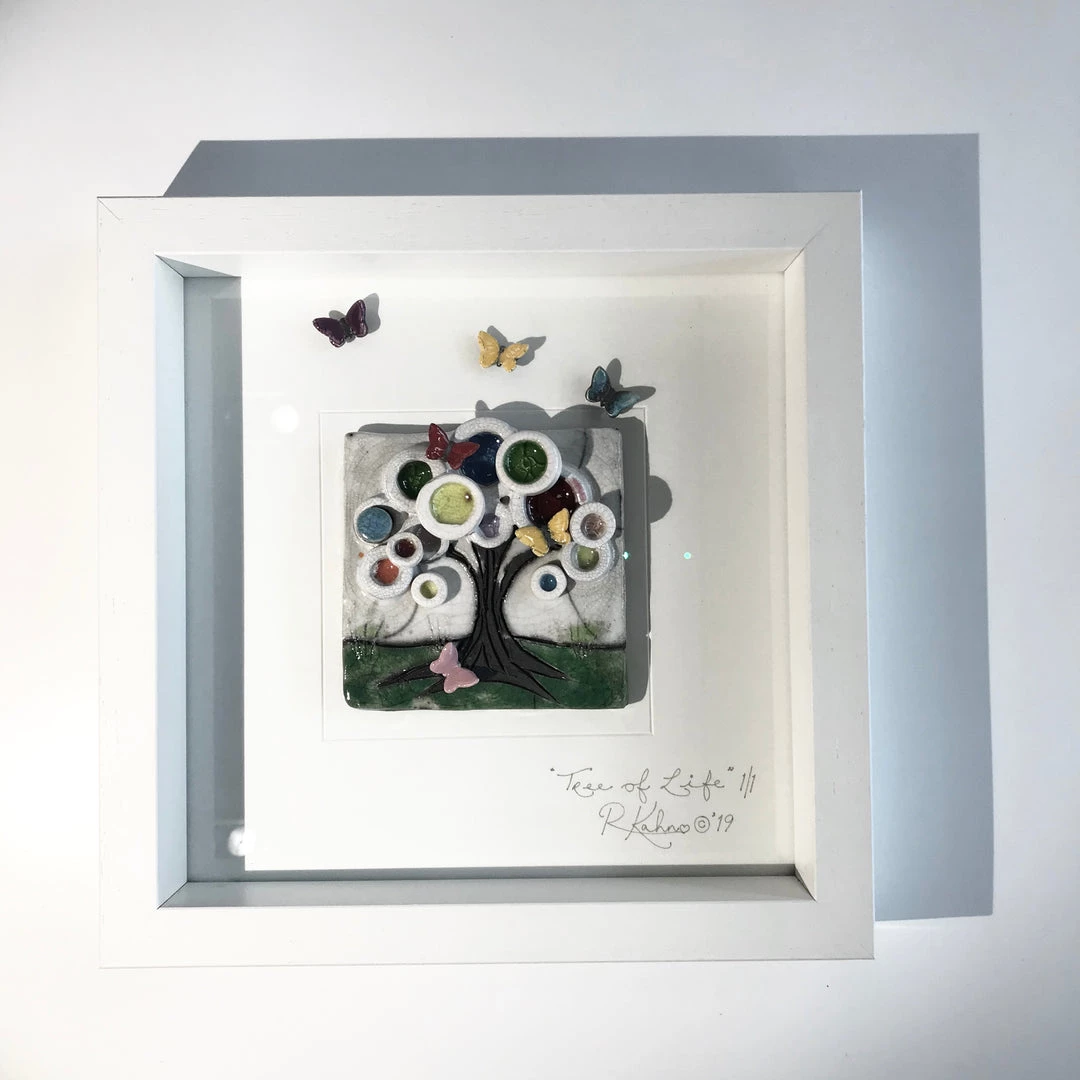 Rebeka Kahn Art TREE OF LIFE - Raku Ceramic Art By Rebeka Kahn