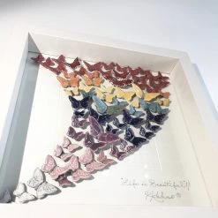 Rebeka Kahn Art BUTTERFLY BUTTERFLIES - Large - Raku Ceramic Art By Rebeka Kahn Ceramic Wall Art