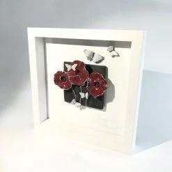 Rebeka Kahn Art Ceramic Wall Art PURE POPPIES - Raku Ceramic Art By Rebeka Kahn