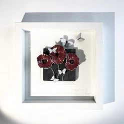 Rebeka Kahn Art Ceramic Wall Art PURE POPPIES - Raku Ceramic Art By Rebeka Kahn