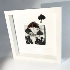 Rebeka Kahn Art Ceramic Wall Art UMBRELLA - Raku Ceramic Art By Rebeka Kahn