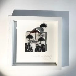 Rebeka Kahn Art Ceramic Wall Art UMBRELLA - Raku Ceramic Art By Rebeka Kahn