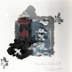 Rebeka Kahn Art BEAUTIFUL IRELAND - Lighthouse - Raku Ceramic Art By Rebeka Kahn Ceramic Wall Art