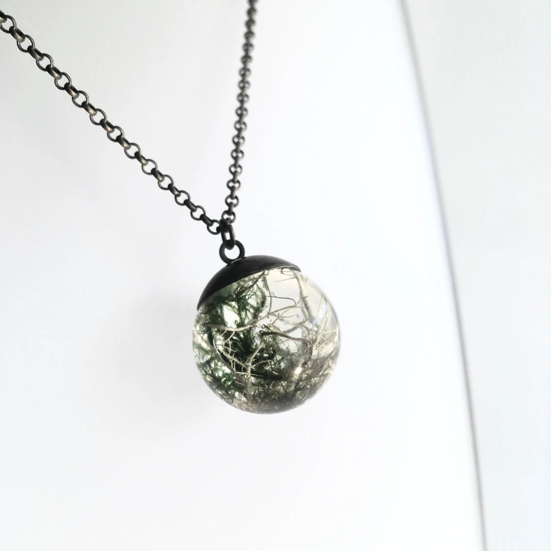 Ruby Robin FOREST MOSS Pendant Necklace