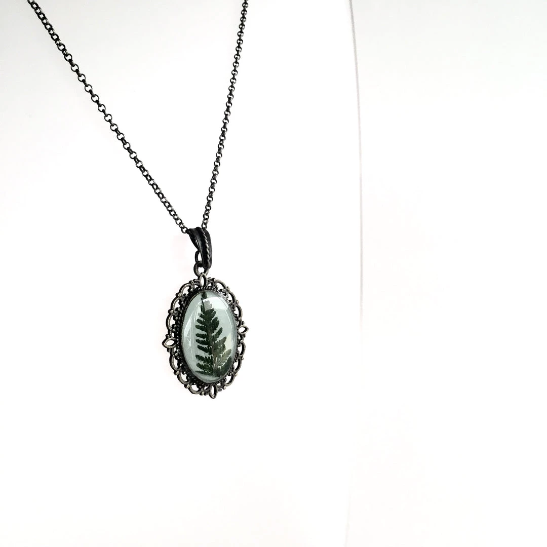 Ruby Robin FOREST FERN Pendant Necklace
