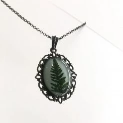 Ruby Robin FOREST FERN Pendant Necklace