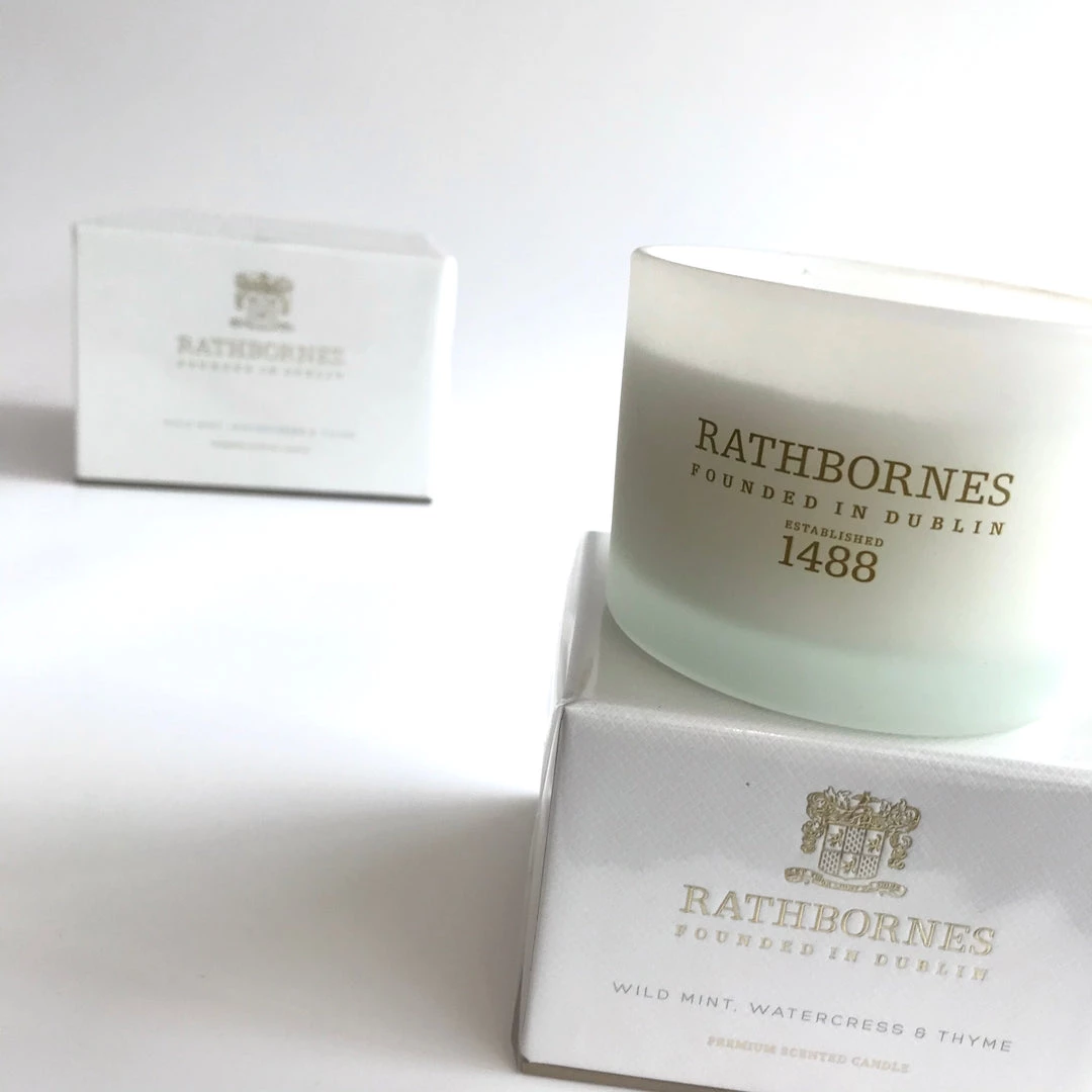 Rathbornes 1488 WILD MINT - Watercress And Thyme Candle - Made In Ireland