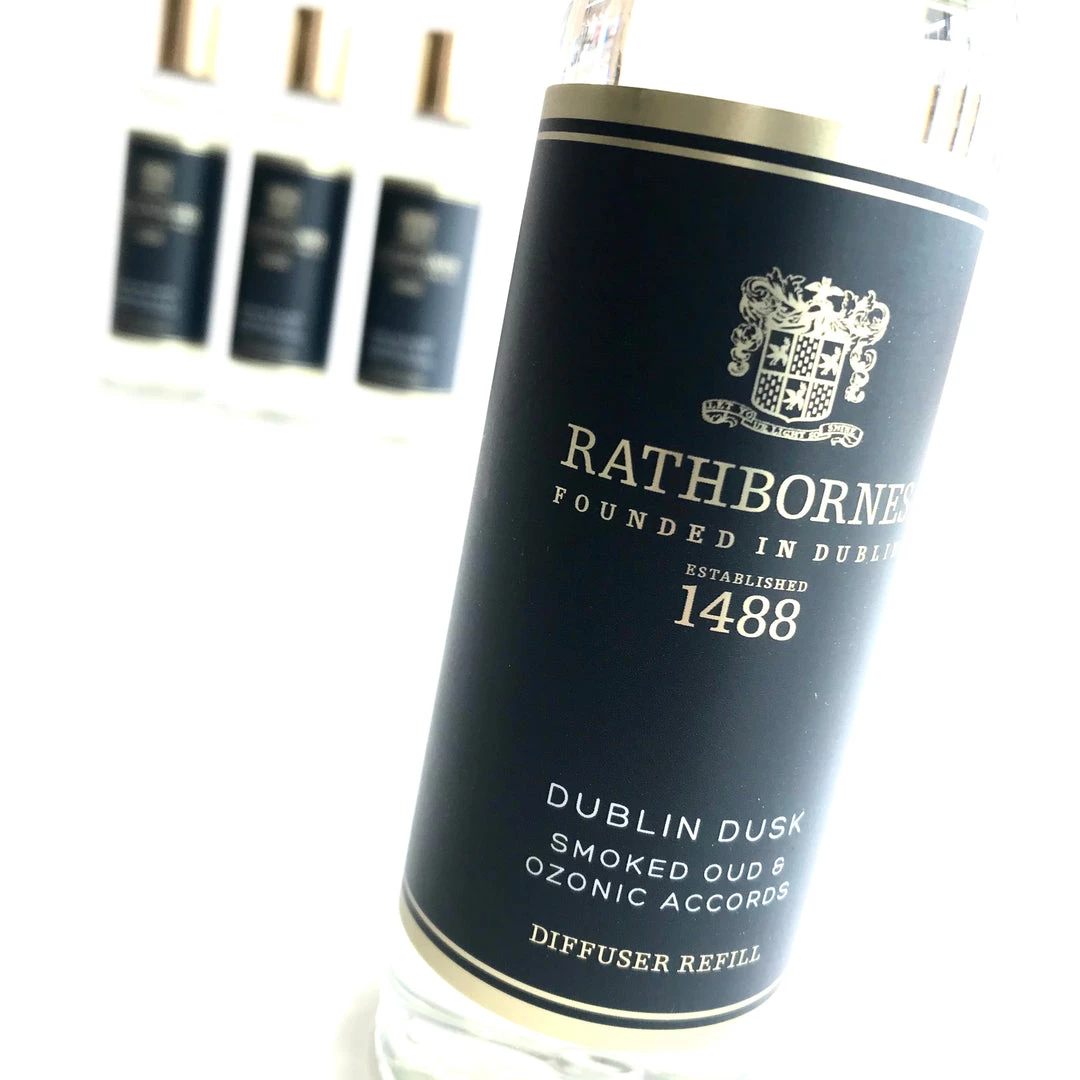 Rathbornes 1488 DUBLIN DUSK - Reed Diffuser - Smoked Oud + Ozonic Accords - Made In Ireland