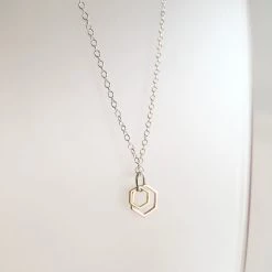 Starling Bridge Necklace Geometric Silver + Brass Made In Belfast