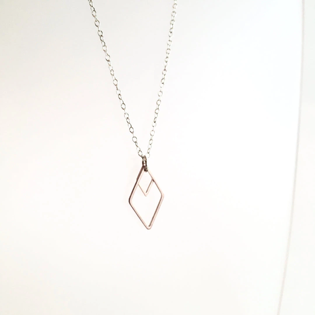 Starling Bridge Necklace Geometric Silver + Brass Made In Ireland Necklaces