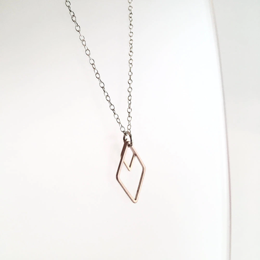 Starling Bridge Necklace Geometric Silver + Brass Made In Ireland Necklaces