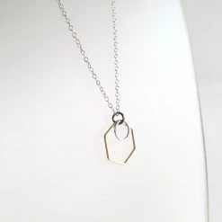 Starling Bridge Necklaces Geometric Silver + Brass Necklace Made In Ireland
