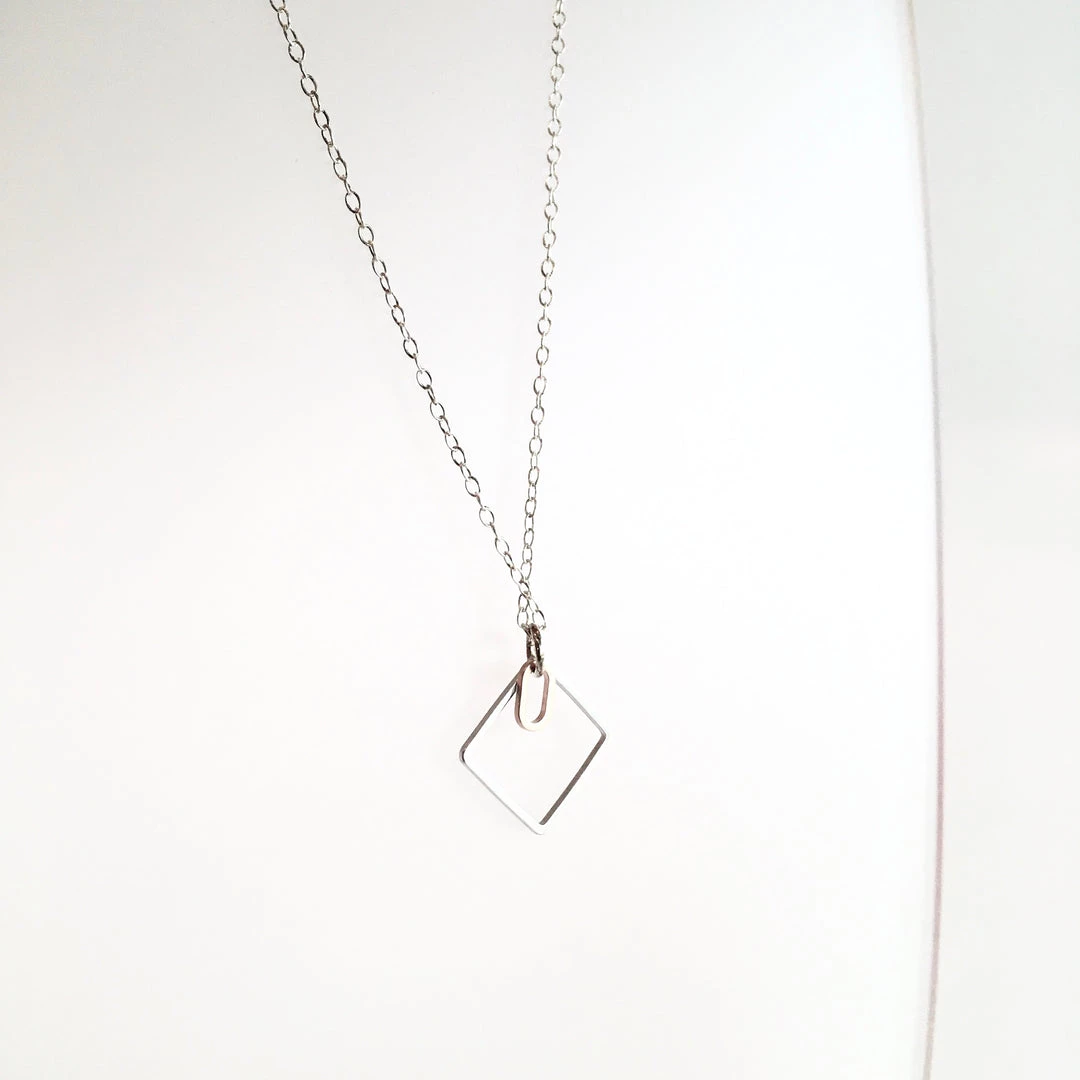 Starling Bridge Geometric Silver + Brass Necklace Made In Ireland Necklaces