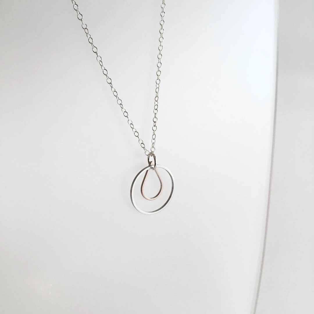 Starling Bridge Geometric Silver + Brass Necklace Made In Ireland