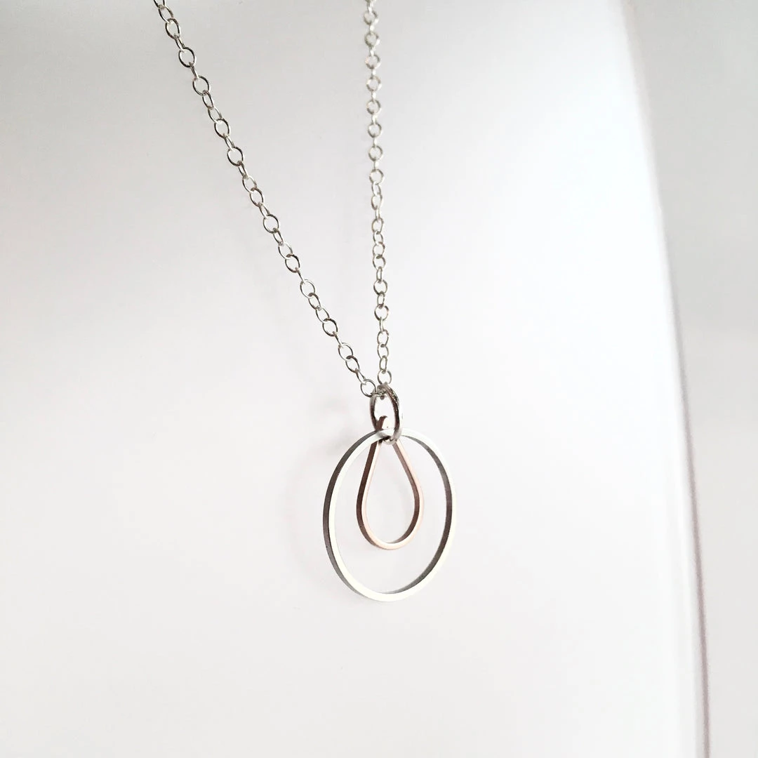 Starling Bridge Geometric Silver + Brass Necklace Made In Ireland