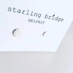 Starling Bridge Earrings Textured Silver Random Cut Studs