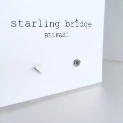 Starling Bridge Earrings Silver Random Cut Textured Studs