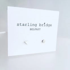 Starling Bridge Earrings Silver Random Cut Textured Studs