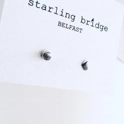 Starling Bridge Silver Textured Random Cut Studs