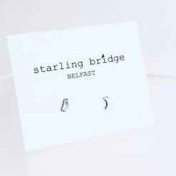 Starling Bridge Studs - Silver Textured Random Cut Earrings