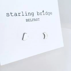 Starling Bridge Studs - Silver Textured Random Cut Earrings