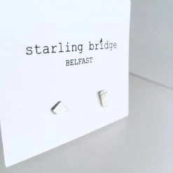 Starling Bridge Silver Studs - Textured Random Cut