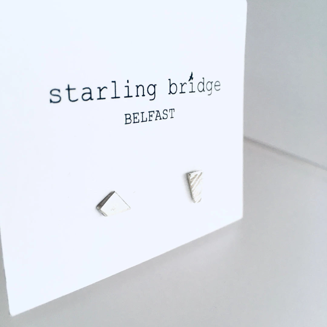 Starling Bridge Silver Studs - Textured Random Cut