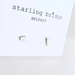 Starling Bridge Silver Studs - Textured Random Cut
