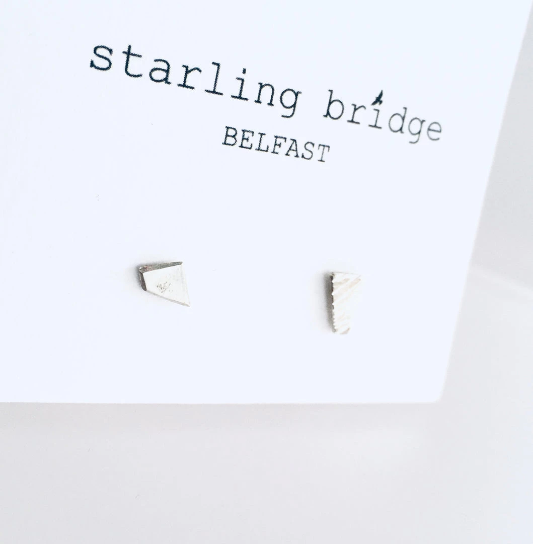 Starling Bridge Silver Studs - Textured Random Cut