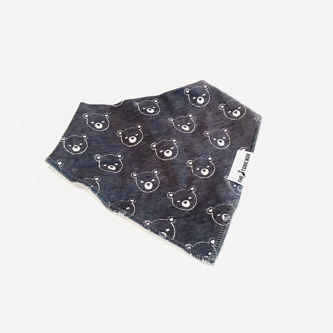 The Stork Box Baby Dribble Bib & Burp Cloth - Bear