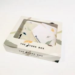 The Stork Box Baby Feather Bib & Blanket Set