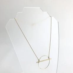 Scribble And Stone Necklaces HOOP & BAR Necklace - Gold Plated Hand Made In Ireland