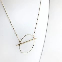 Scribble And Stone Necklaces HOOP & BAR Necklace - Gold Plated Hand Made In Ireland