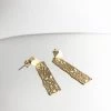 Scribble And Stone Column Drop Earrings - Gold Plated Hand Made In Ireland