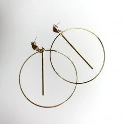 Scribble And Stone GOLD HOOP BAR DROP EARINGS - Gold Plated Hand Made In Ireland Earrings