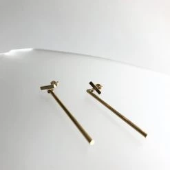 Scribble And Stone GOLD BAR DROP EARINGS - Gold Plated Hand Made In Ireland Earrings