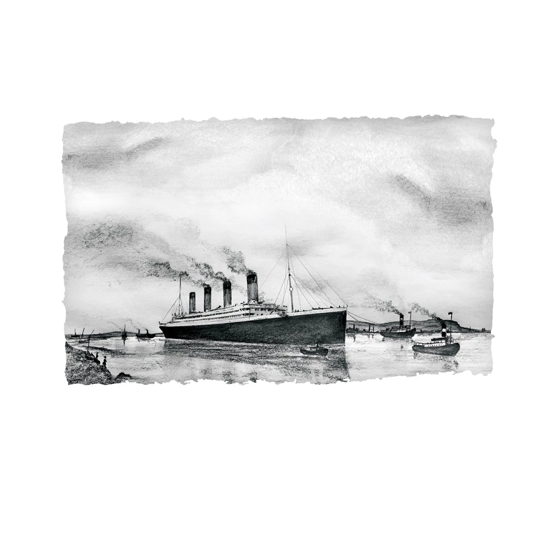 Stephen Farnan Studio TITANIC LEAVING BELFAST - 1912 Shipyard Unsinkable Ship County Antrim By Stephen Farnan