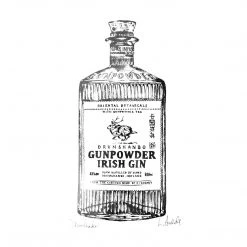 White Chalk Studio Drumshanbo GUNPOWDER Irish Gin Bottle - Stunning Metallic Art