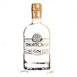 White Chalk Studio SHORTCROSS Irish Gin Bottle - Stunning Metallic Art