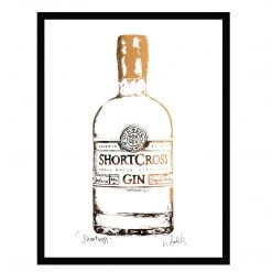 White Chalk Studio SHORTCROSS Irish Gin Bottle - Stunning Metallic Art