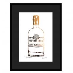 White Chalk Studio SHORTCROSS Irish Gin Bottle - Stunning Metallic Art