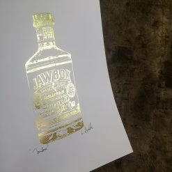 White Chalk Studio Contemporary JAWBOX Irish Gin Bottle - Stunning Metallic Art